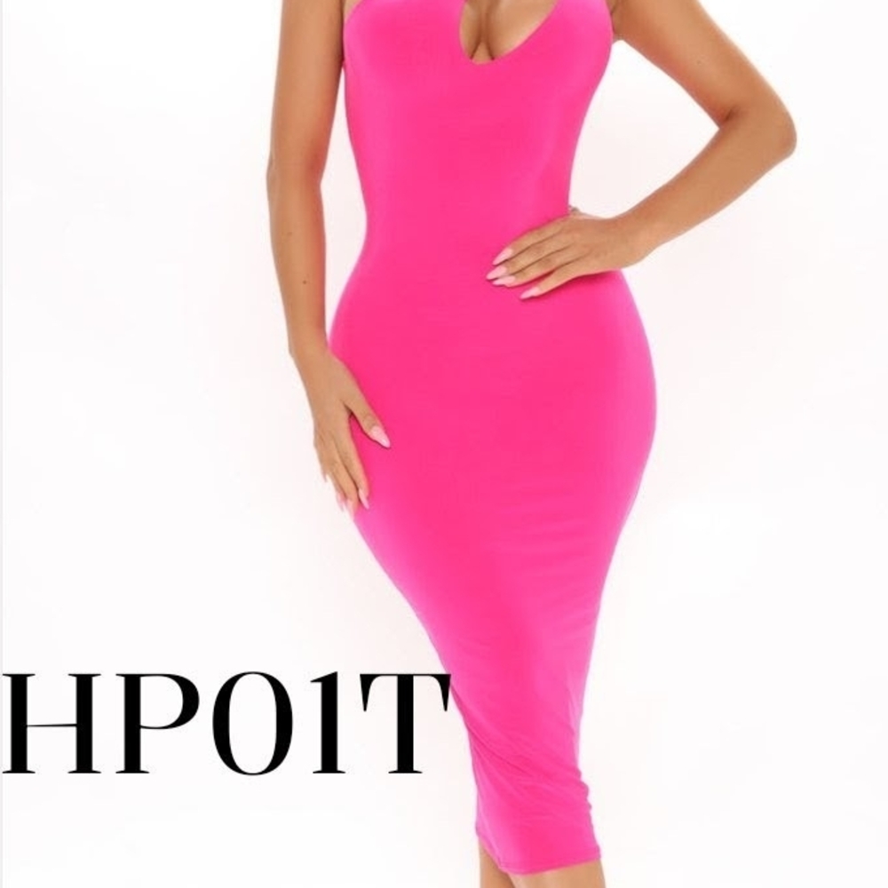 Fashion Bug One Shoulder Pink Dress